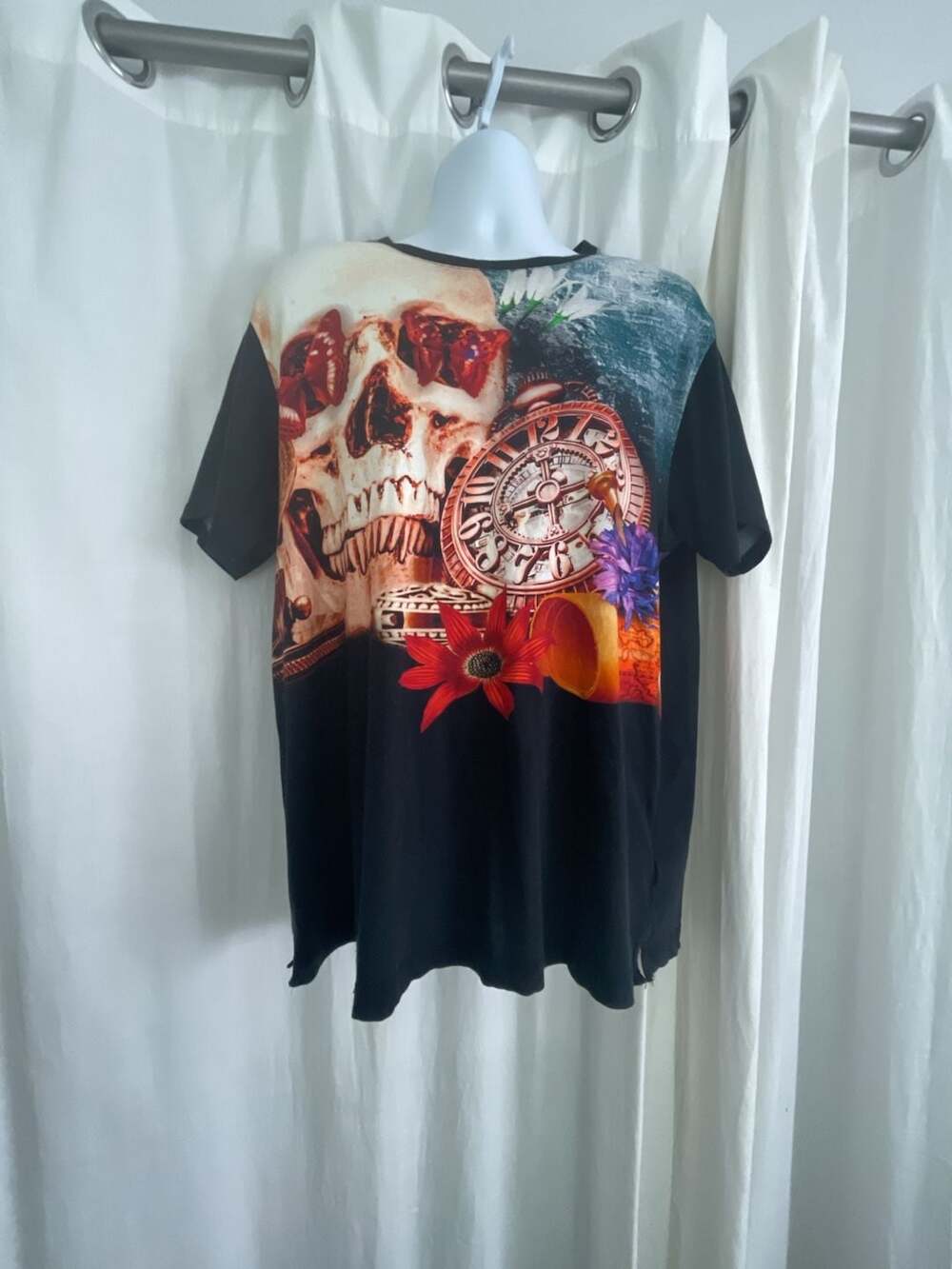Robert Graham Graphic Skull Print T-Shirt XL